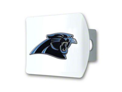 Hitch Cover with Carolina Panthers Logo; Pink (Universal; Some Adaptation May Be Required)