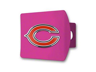 Hitch Cover with Chicago Bears Logo; Pink (Universal; Some Adaptation May Be Required)