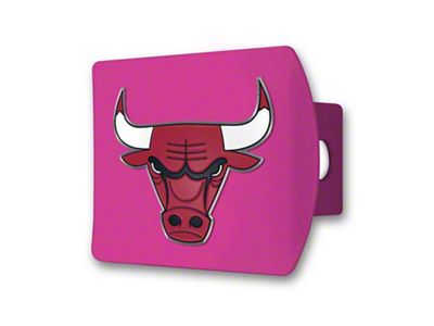 Hitch Cover with Chicago Bulls Logo; Pink (Universal; Some Adaptation May Be Required)