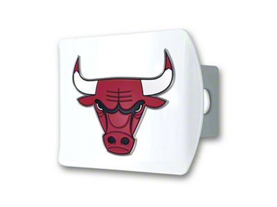 Hitch Cover with Chicago Bulls Logo; White (Universal; Some Adaptation May Be Required)