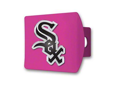 Hitch Cover with Chicago White Sox Logo; Pink (Universal; Some Adaptation May Be Required)