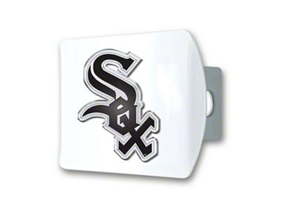 Hitch Cover with Chicago White Sox Logo; White (Universal; Some Adaptation May Be Required)