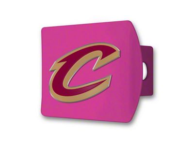 Hitch Cover with Cleveland Cavaliers Logo; Pink (Universal; Some Adaptation May Be Required)