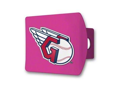 Hitch Cover with Cleveland Guardians Logo; Pink (Universal; Some Adaptation May Be Required)