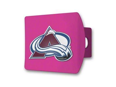 Hitch Cover with Colorado Avalanche Logo; Pink (Universal; Some Adaptation May Be Required)