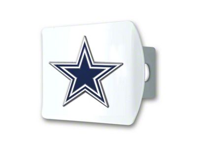 Hitch Cover with Dallas Cowboys Logo; White (Universal; Some Adaptation May Be Required)