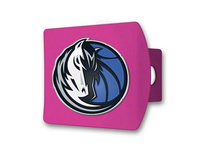 Hitch Cover with Dallas Mavericks Logo; Pink (Universal; Some Adaptation May Be Required)