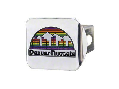 Hitch Cover with Denver Nuggets Logo; Chrome (Universal; Some Adaptation May Be Required)