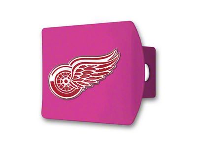 Hitch Cover with Detroit Red Wings Logo; Pink (Universal; Some Adaptation May Be Required)