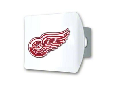 Hitch Cover with Detroit Red Wings Logo; White (Universal; Some Adaptation May Be Required)