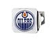 Hitch Cover with Edmonton Oilers Logo; Chrome (Universal; Some Adaptation May Be Required)