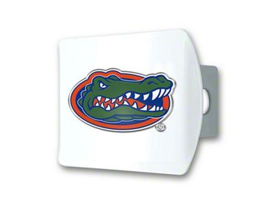 Hitch Cover with Florida Logo; White (Universal; Some Adaptation May Be Required)