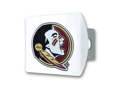 Hitch Cover with Florida State Logo; White (Universal; Some Adaptation May Be Required)