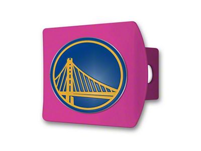 Hitch Cover with Golden State Warriors Logo; Pink (Universal; Some Adaptation May Be Required)