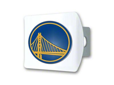 Hitch Cover with Golden State Warriors Logo; White (Universal; Some Adaptation May Be Required)