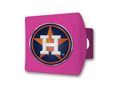 Hitch Cover with Houston Astros Logo; Pink (Universal; Some Adaptation May Be Required)