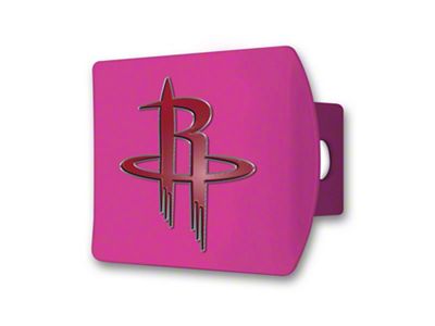 Hitch Cover with Houston Rockets Logo; Pink (Universal; Some Adaptation May Be Required)