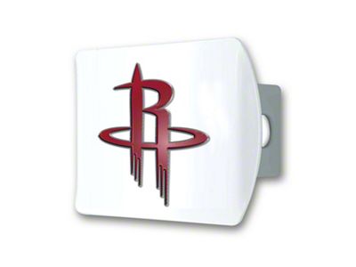 Hitch Cover with Houston Rockets Logo; White (Universal; Some Adaptation May Be Required)