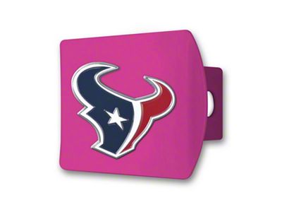 Hitch Cover with Houston Texans Logo; Pink (Universal; Some Adaptation May Be Required)