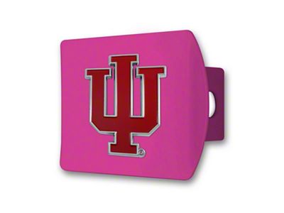 Hitch Cover with Indiana Logo; Pink (Universal; Some Adaptation May Be Required)