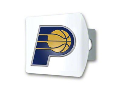 Hitch Cover with Indiana Pacers Logo; White (Universal; Some Adaptation May Be Required)