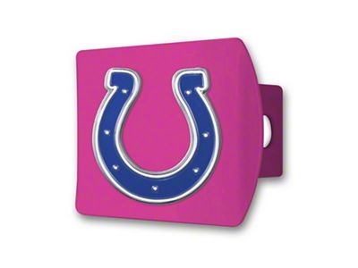 Hitch Cover with Indianapolis Colts Logo; Pink (Universal; Some Adaptation May Be Required)