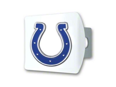 Hitch Cover with Indianapolis Colts Logo; White (Universal; Some Adaptation May Be Required)