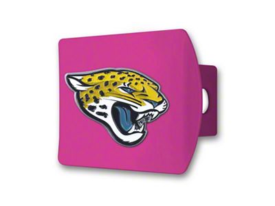 Hitch Cover with Jacksonville Jaguars Logo; Pink (Universal; Some Adaptation May Be Required)