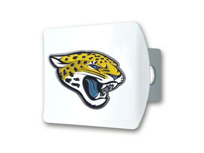 Hitch Cover with Jacksonville Jaguars Logo; White (Universal; Some Adaptation May Be Required)