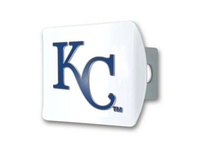 Hitch Cover with Kansas City Royals Logo; White (Universal; Some Adaptation May Be Required)