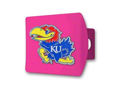 Hitch Cover with Kansas Logo; Pink (Universal; Some Adaptation May Be Required)