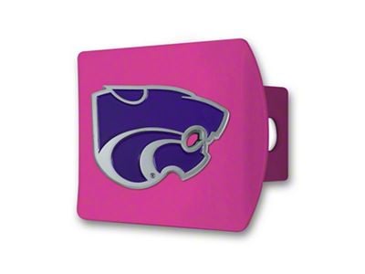 Hitch Cover with Kansas State Logo; Pink (Universal; Some Adaptation May Be Required)