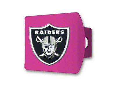 Hitch Cover with Las Vegas Raiders Logo; Pink (Universal; Some Adaptation May Be Required)