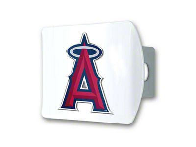 Hitch Cover with Los Angeles Angels Logo; White (Universal; Some Adaptation May Be Required)