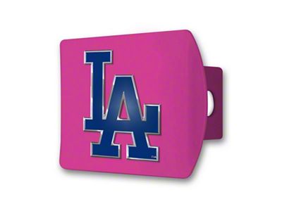 Hitch Cover with Los Angeles Dodgers Logo; Pink (Universal; Some Adaptation May Be Required)