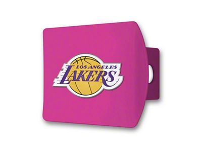 Hitch Cover with Los Angeles Lakers Logo; Pink (Universal; Some Adaptation May Be Required)