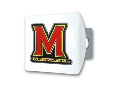 Hitch Cover with Maryland Logo; White (Universal; Some Adaptation May Be Required)