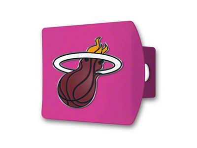 Hitch Cover with Miami Heat Logo; Pink (Universal; Some Adaptation May Be Required)