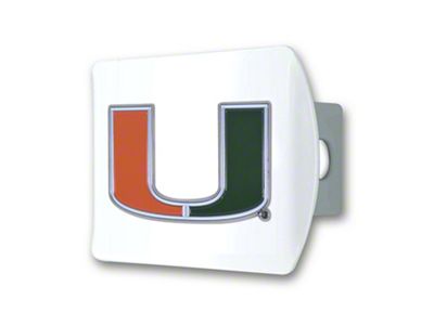 Hitch Cover with Miami Logo; White (Universal; Some Adaptation May Be Required)