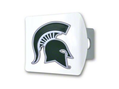 Hitch Cover with Michigan State Logo; White (Universal; Some Adaptation May Be Required)