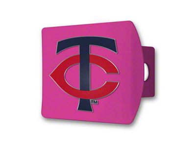 Hitch Cover with Minnesota Twins Logo; Pink (Universal; Some Adaptation May Be Required)