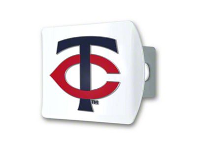 Hitch Cover with Minnesota Twins Logo; White (Universal; Some Adaptation May Be Required)