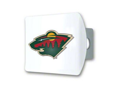 Hitch Cover with Minnesota Wild Logo; White (Universal; Some Adaptation May Be Required)