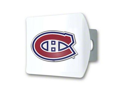 Hitch Cover with Montreal Canadiens Logo; White (Universal; Some Adaptation May Be Required)