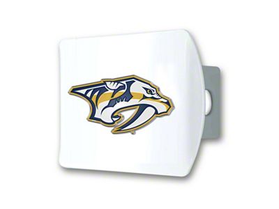 Hitch Cover with Nashville Predators Logo; White (Universal; Some Adaptation May Be Required)