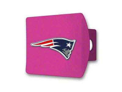 Hitch Cover with New England Patriots Logo; Pink (Universal; Some Adaptation May Be Required)