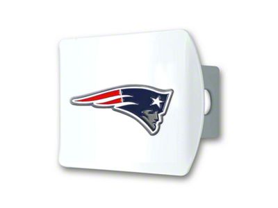 Hitch Cover with New England Patriots Logo; White (Universal; Some Adaptation May Be Required)