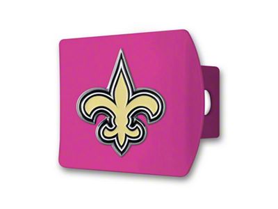 Hitch Cover with New Orleans Saints Logo; Pink (Universal; Some Adaptation May Be Required)