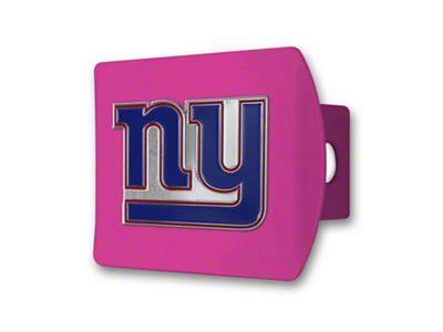 Hitch Cover with New York Giants Logo; Pink (Universal; Some Adaptation May Be Required)