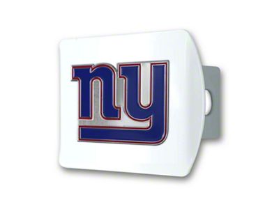 Hitch Cover with New York Giants Logo; White (Universal; Some Adaptation May Be Required)